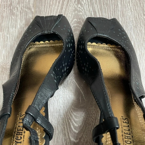 NWOT Seychelles Black Leather Slingback Pumps Heels 7.5 - Picture 14 of 16